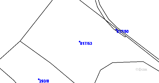 Parcela st. 817/53 v KÚ Volary, Katastrální mapa