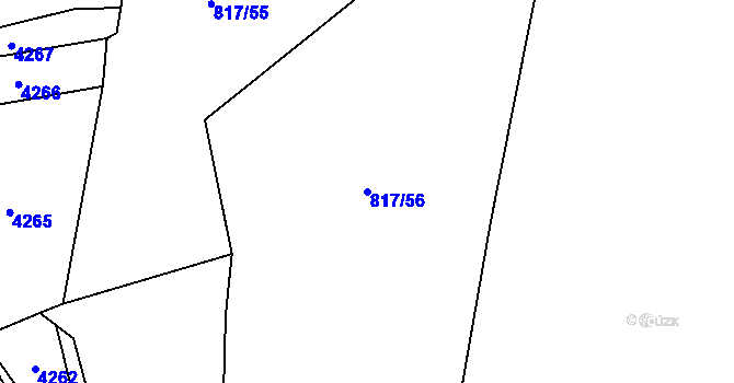 Parcela st. 817/56 v KÚ Volary, Katastrální mapa