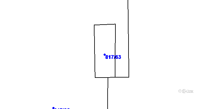 Parcela st. 817/63 v KÚ Volary, Katastrální mapa