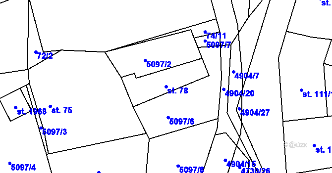 Parcela st. 78 v KÚ Volary, Katastrální mapa