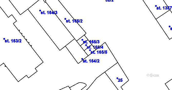Parcela st. 165/4 v KÚ Volary, Katastrální mapa