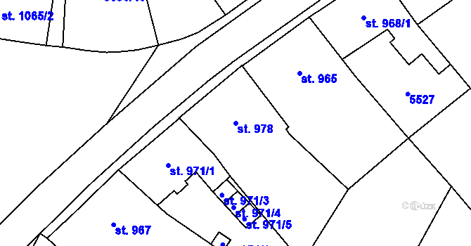 Parcela st. 978 v KÚ Volary, Katastrální mapa