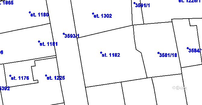 Parcela st. 1182 v KÚ Volary, Katastrální mapa