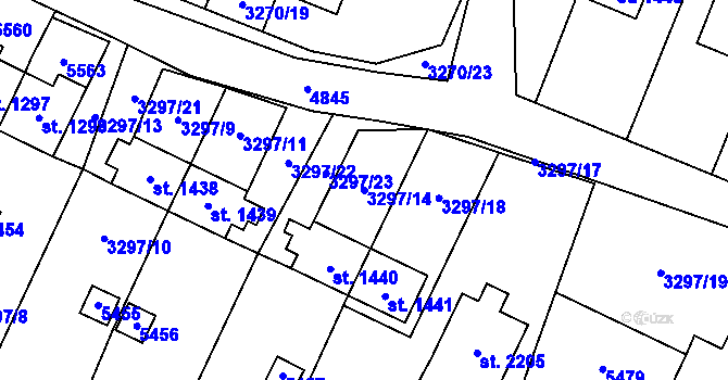 Parcela st. 3297/14 v KÚ Volary, Katastrální mapa