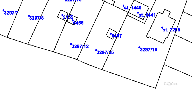 Parcela st. 3297/15 v KÚ Volary, Katastrální mapa