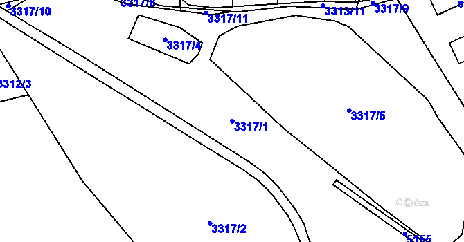 Parcela st. 3317/1 v KÚ Volary, Katastrální mapa