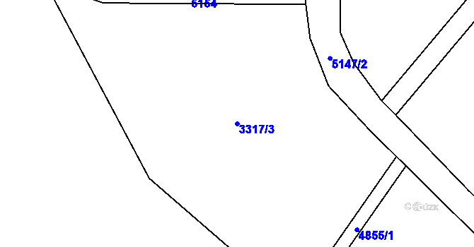 Parcela st. 3317/3 v KÚ Volary, Katastrální mapa