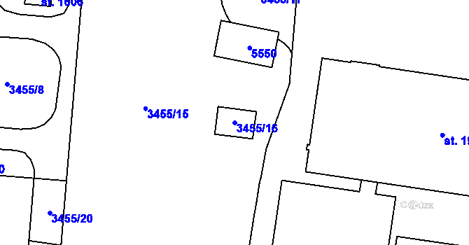 Parcela st. 3455/16 v KÚ Volary, Katastrální mapa