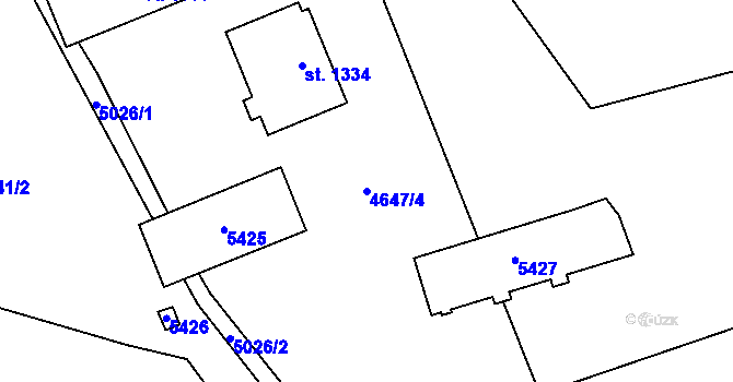 Parcela st. 4647/4 v KÚ Volary, Katastrální mapa
