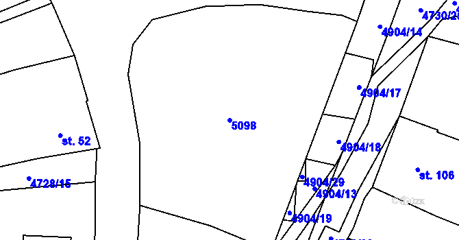 Parcela st. 5098 v KÚ Volary, Katastrální mapa