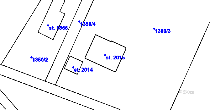 Parcela st. 2015 v KÚ Volary, Katastrální mapa
