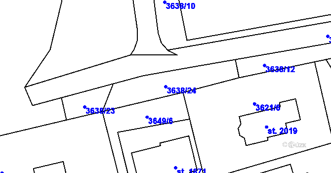 Parcela st. 3638/24 v KÚ Volary, Katastrální mapa