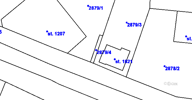 Parcela st. 2879/4 v KÚ Volary, Katastrální mapa