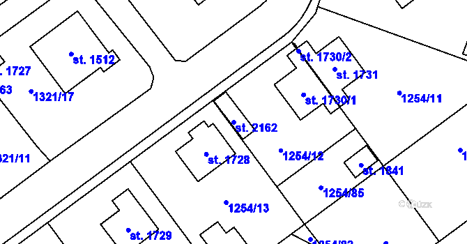 Parcela st. 2162 v KÚ Volary, Katastrální mapa