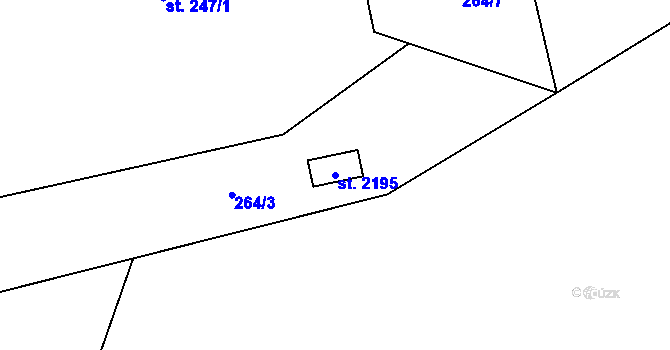 Parcela st. 2195 v KÚ Volary, Katastrální mapa