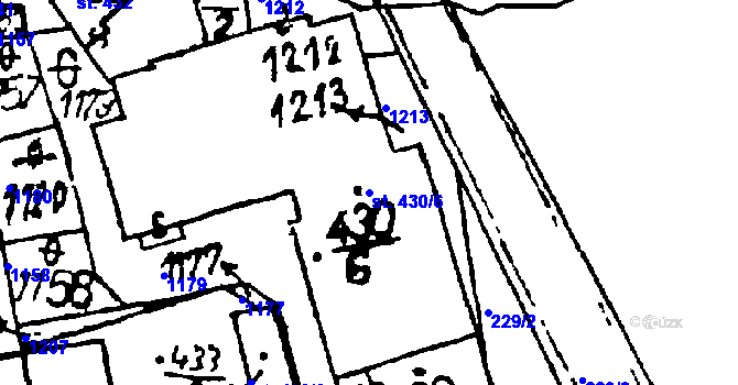 Parcela st. 430/6 v KÚ Volduchy, Katastrální mapa