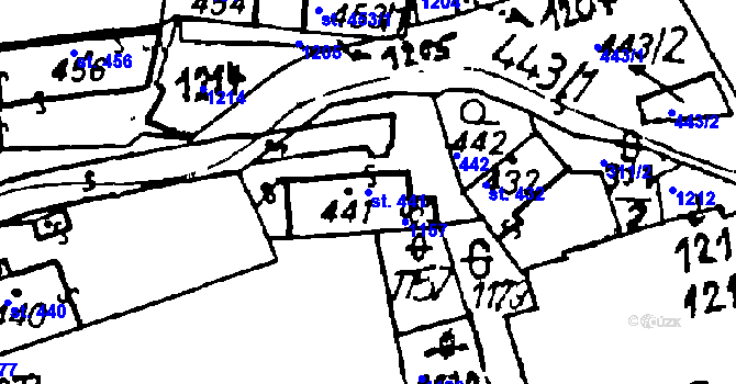 Parcela st. 441 v KÚ Volduchy, Katastrální mapa