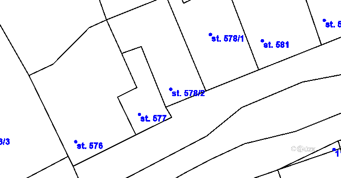 Parcela st. 578/2 v KÚ Volduchy, Katastrální mapa