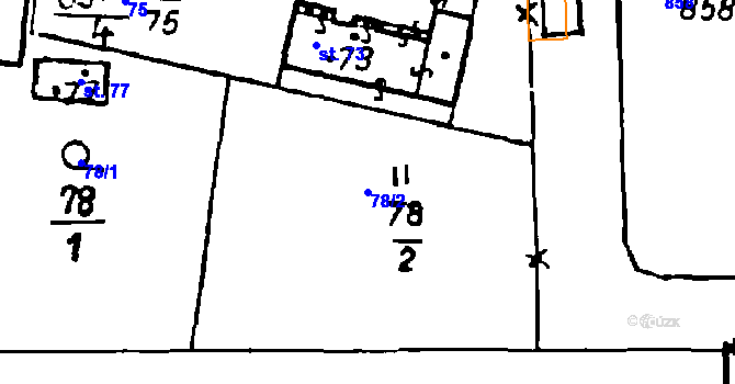 Parcela st. 78/2 v KÚ Volduchy, Katastrální mapa