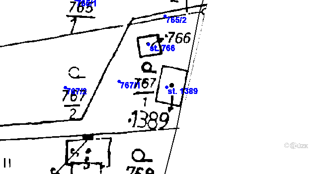 Parcela st. 1389 v KÚ Volduchy, Katastrální mapa