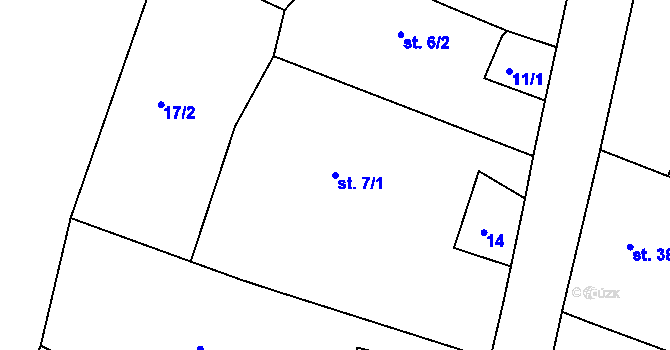 Parcela st. 7/1 v KÚ Voleč, Katastrální mapa