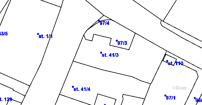 Parcela st. 41/3 v KÚ Voleč, Katastrální mapa