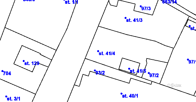 Parcela st. 41/4 v KÚ Voleč, Katastrální mapa