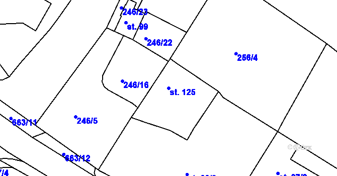Parcela st. 125 v KÚ Voleč, Katastrální mapa