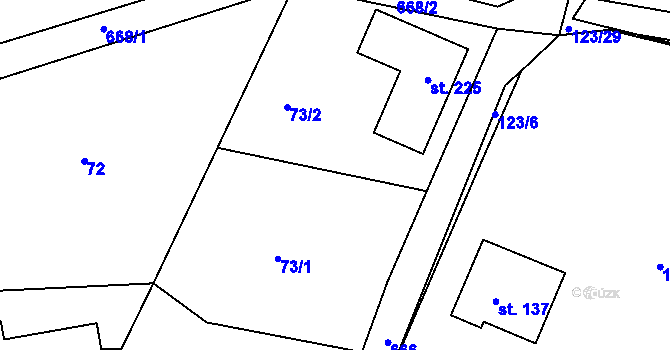 Parcela st. 73 v KÚ Voleč, Katastrální mapa