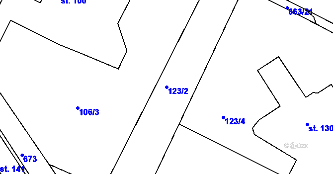 Parcela st. 123/2 v KÚ Voleč, Katastrální mapa