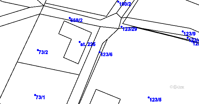 Parcela st. 123/6 v KÚ Voleč, Katastrální mapa
