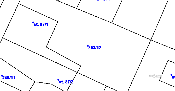 Parcela st. 253/12 v KÚ Voleč, Katastrální mapa