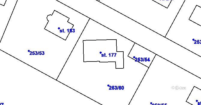 Parcela st. 177 v KÚ Voleč, Katastrální mapa