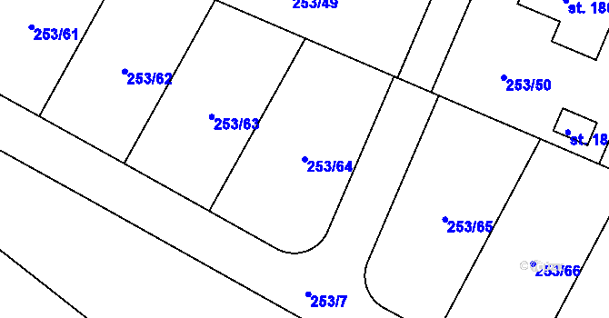 Parcela st. 253/64 v KÚ Voleč, Katastrální mapa