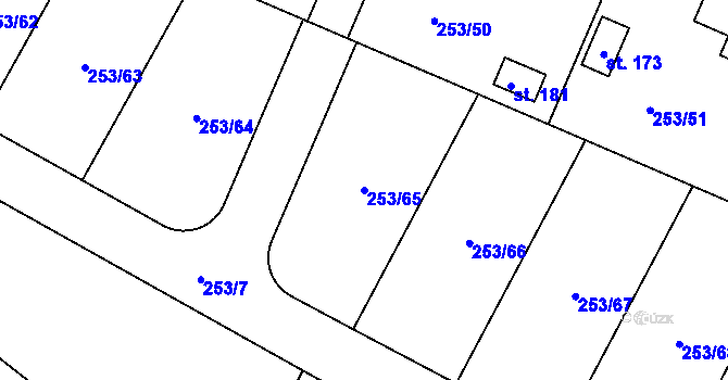 Parcela st. 253/65 v KÚ Voleč, Katastrální mapa