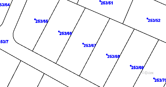Parcela st. 253/67 v KÚ Voleč, Katastrální mapa