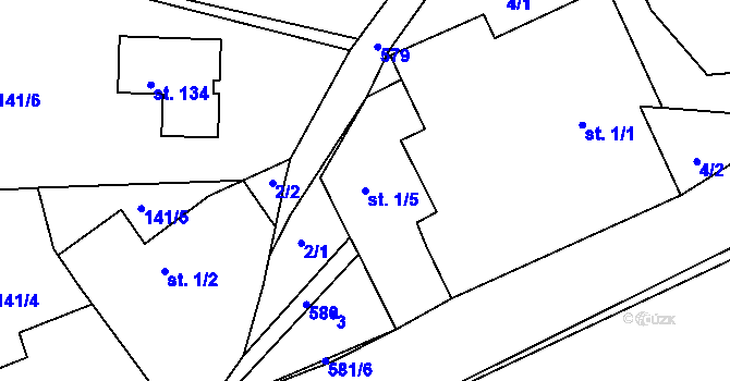 Parcela st. 1/5 v KÚ Bubovice u Březnice, Katastrální mapa