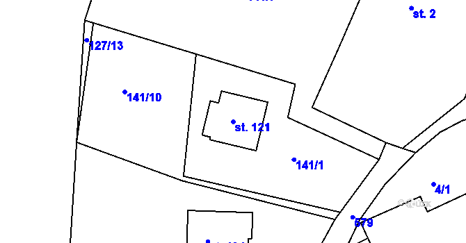 Parcela st. 121 v KÚ Bubovice u Březnice, Katastrální mapa