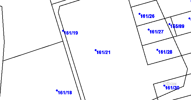 Parcela st. 161/21 v KÚ Bubovice u Březnice, Katastrální mapa