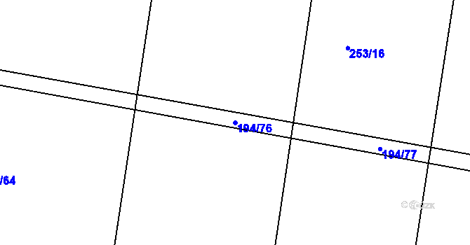 Parcela st. 194/76 v KÚ Bubovice u Březnice, Katastrální mapa