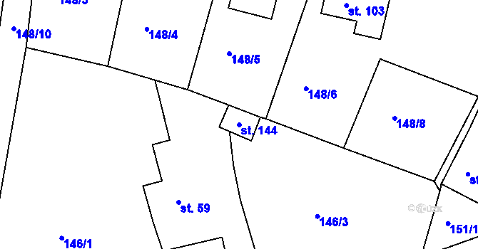Parcela st. 144 v KÚ Bubovice u Březnice, Katastrální mapa