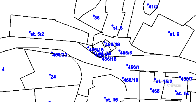 Parcela st. 33 v KÚ Pročevily, Katastrální mapa