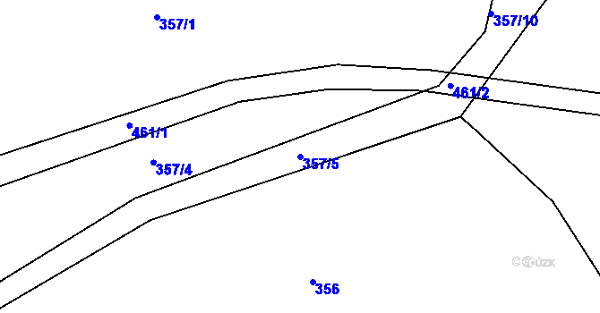 Parcela st. 357/5 v KÚ Pročevily, Katastrální mapa
