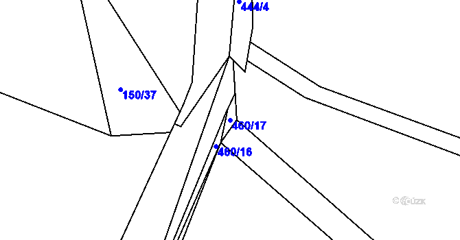 Parcela st. 460/17 v KÚ Pročevily, Katastrální mapa