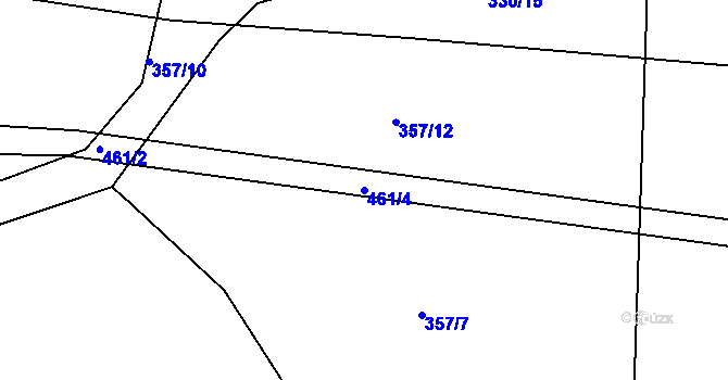 Parcela st. 461/4 v KÚ Pročevily, Katastrální mapa