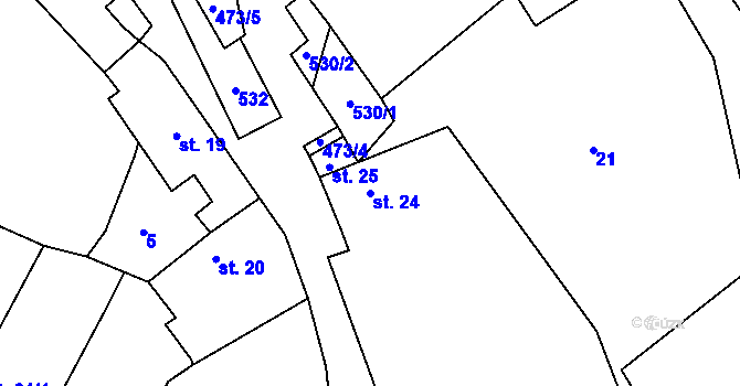 Parcela st. 24 v KÚ Volenice u Březnice, Katastrální mapa