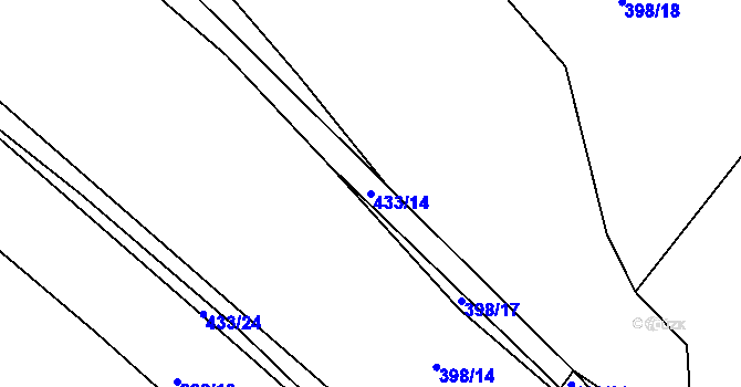 Parcela st. 433/14 v KÚ Volenice u Březnice, Katastrální mapa
