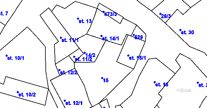 Parcela st. 14/4 v KÚ Volenice u Březnice, Katastrální mapa