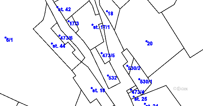 Parcela st. 473/5 v KÚ Volenice u Březnice, Katastrální mapa