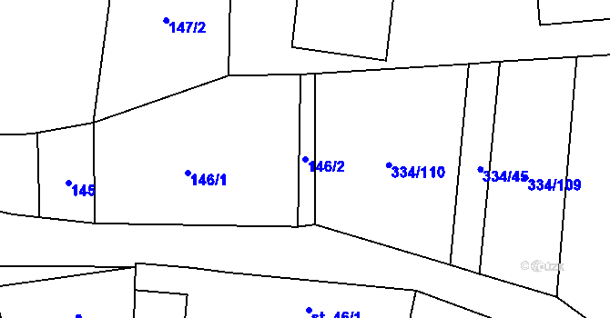 Parcela st. 146/2 v KÚ Volenice, Katastrální mapa